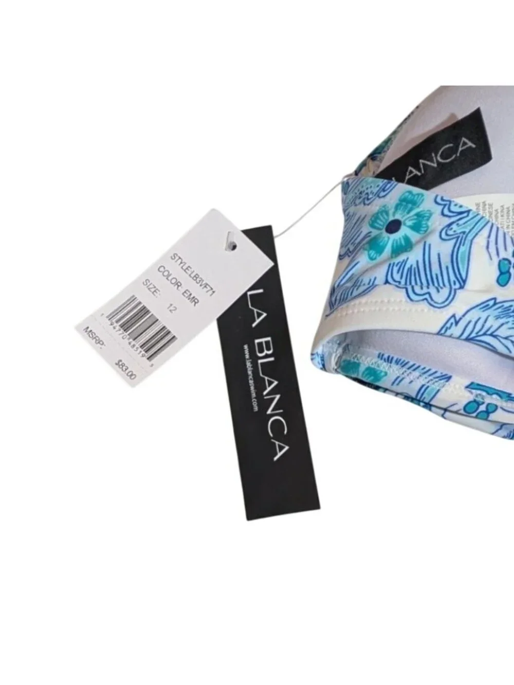 La Blanca Bikini Top NWT Womens 12‎ Over The Shoulder Wrap Swimsuit Resort Beach